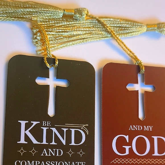 Christian Scripture Inspirational Bookmark Set with Tassels Set Of 5 - Picture 5 of 5